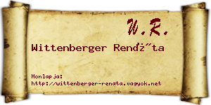 Wittenberger Renáta névjegykártya